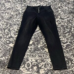 Justice Girls Distressed snap fly skinny jeans